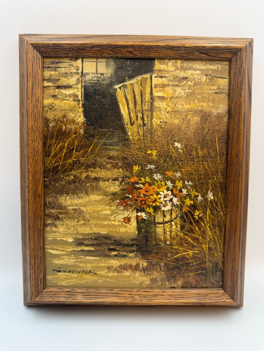 Vintage Framed Oil Painting William Chadwick Landscape Scene 12x10
